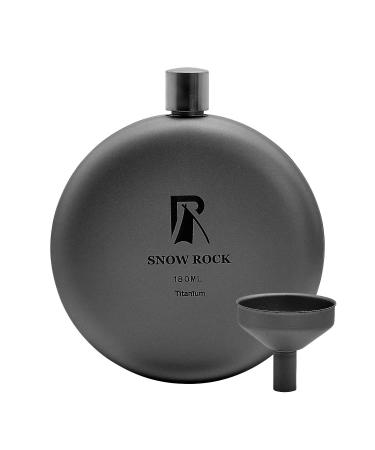 Snow Rock 180ML Titanium Hip Flask Titanium Canteen Curved Flask with Funnel Lightweight Portable for Camping Backpacking Hiking Travelling