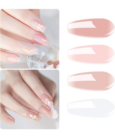 Vishine 4Pcs Jelly Nude Pink Milky White Rose Gel Nail Polish Set Sheer Clear Crystal Translucent French Manicure Gel Nail Polish Kit 8ml White Red - Buy Online on GoSupps.com