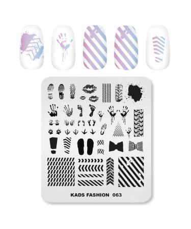 KADS Nail Art Stamping Plates Set Handprint Footprint Image Template Stencils Pattern with Stamping Plates Holder Case Organizer (FA063)