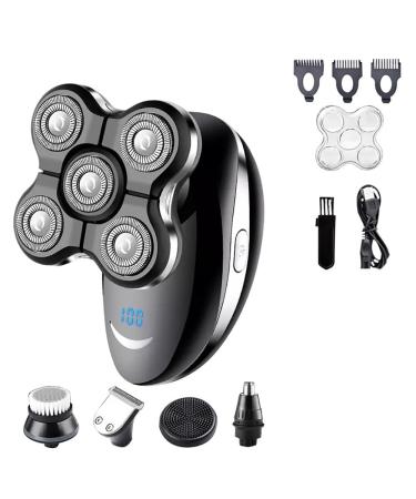 Head Shavers for Bald Men 5 in 1 Electric Shaver for Men Beard Hair Trimmer Bald Head Razor 5D Floating Electric Nose Hair Trimmer LCD Display