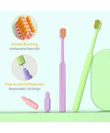 Y-Kelin Orthodontic Toothbrush 4 Pack | U-Shaped Soft Brush Head with Protective Covers for Effective Oral Care - Buy Online on GoSupps.com