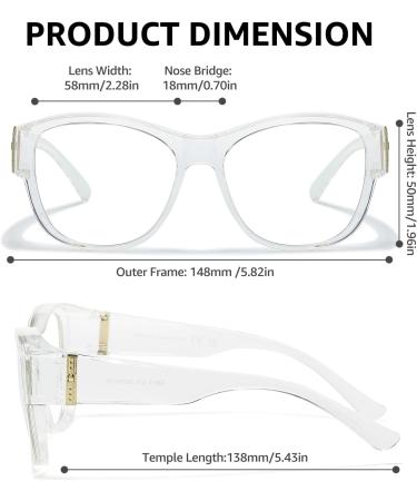 Lvioe Blue Light Filter Glasses - Trendy Anti-Blue Light Overhead Glasses for Computers Reading TV & Gaming - Buy Online on GoSupps.com