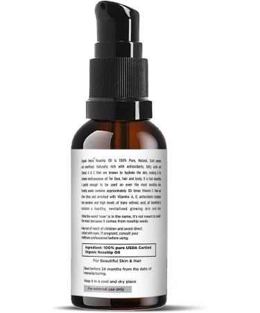 Organic Netra Rosehip Seed Oil for Skin Hydrates & Moisturize Skin 100% Organic Pure & Natural Oil Good Radiant Glow Light Weight All Skin Types 50ml - Buy Online on GoSupps.com