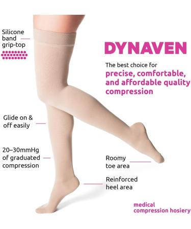 SIGVARIS Women's DYNAVEN 20-30mmHg Thigh-High Compression Stockings - Small Short, Crispa - Buy Online on GoSupps.com