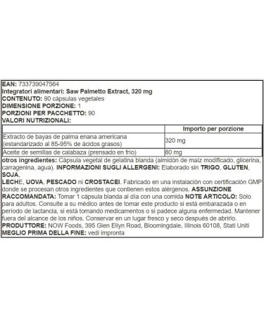 Now Foods Saw Palmetto Extract 320mg Softgels - 90ct x 2 (180 Total) - Pack of 2 - Buy Online on GoSupps.com
