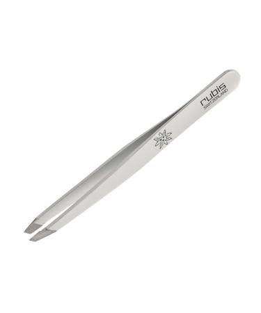 Rubis Classic Stainless Steel Slanted Tweezers for Precise Eyebrows and Hair Removal  The Emoji Collection  1K105E  Made in Switzerland  White