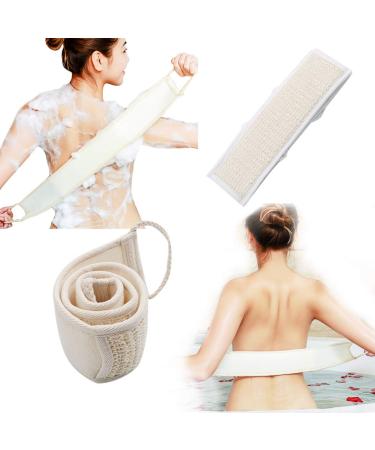 AKOAK Natural Cotton and Linen Bath Towel with Exfoliating Massage Brush - 1 Pack - Buy Online on GoSupps.com
