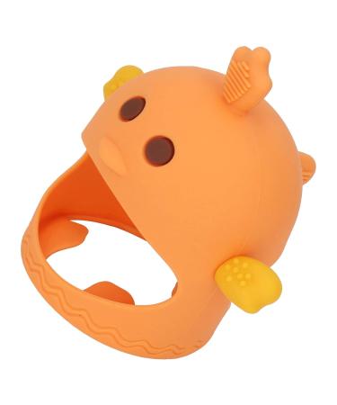 Silicone Baby At Ring Pacifier | Soothing 2-Stem Training Toy for Day & Night - Orange - Buy Online on GoSupps.com