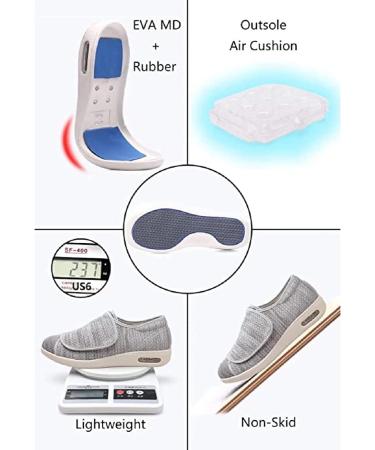 Orthofeet Orthopedic Diabetic Walking Shoes for Elderly with Bunions and Plantar Fasciitis Relief - Grey, Size 7 (Extended Widths) - Buy Online on GoSupps.com