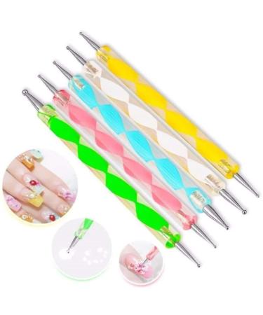 Jsdoin 5 pc 2 Way Dotting Pen Nail Art Tool Set for Manicure - Dot Paint Kit - Buy Online on GoSupps.com