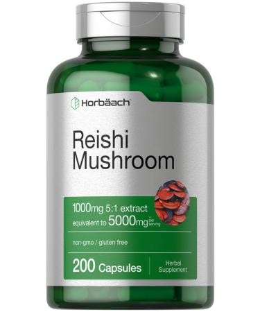Horb ach Reishi Mushroom Capsules | 200 Count | Non-GMO and Gluten Free Extract Supplement