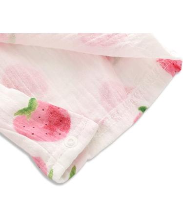 PAUBOLI Newborn Cotton Yarn Kimono Robe | Infant Japanese Pajamas 3-6 Months | Strawberry Print - Buy Online on GoSupps.com