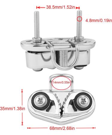 Acouto Boat Cam Cleat with Wire Ring | 316 Stainless Steel | For Wire Sizes Up To 10mm | Sailboat Pilates Equipment - Buy Online on GoSupps.com