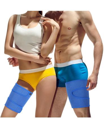 Thigh Compression Sleeve & Brace for Muscle Support - Anti-Slip Silicone Strips for Men & Women - Buy Online on GoSupps.com