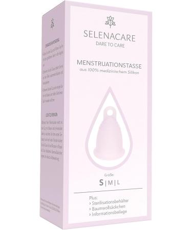 Selenacare Menstrual Cup Premium - Washable Medical Silicone Period Cup with Cotton Bag & Cleaning Container - Size S (21ml) - Pink - 1 Piece - Buy Online on GoSupps.com