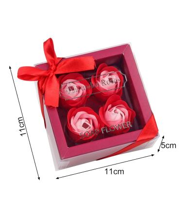 Honrane Rose Flower Bath Soap | Floral Scented Gift Box for Valentine's Day Anniversaries & Birthdays - Pink Soap Petals - Buy Online on GoSupps.com