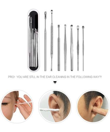 2sets Unisex Stainless Steel Spring Spiral Ear Pick Spoon Wax Removal Cleaner Ear Clean Tool - Buy Online on GoSupps.com