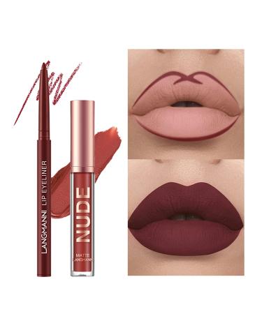 BestLand 6Pcs Matte Liquid Lipstick and Lip Liner Set - Waterproof Nude Lipstick and Lipliner Makeup Kit (Set C) - Buy Online on GoSupps.com