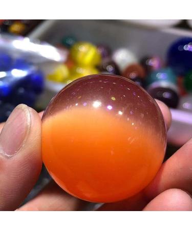 Rare Natural deep Yellow cat Eye Crystal Ball Beautiful Full of Texture (Size : 40mm)
