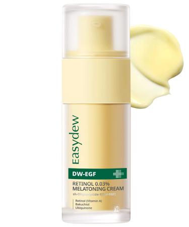 EASYDEW DW-EGF Peptide Retinol 0.03% Cream Beginner Retinol Night Cream for Hypoallergenic Skin Care - Firm Skin Wrinkle Improvement - Korean Daily Anti Aging Face & Neck Treatment 1.01fl. oz.