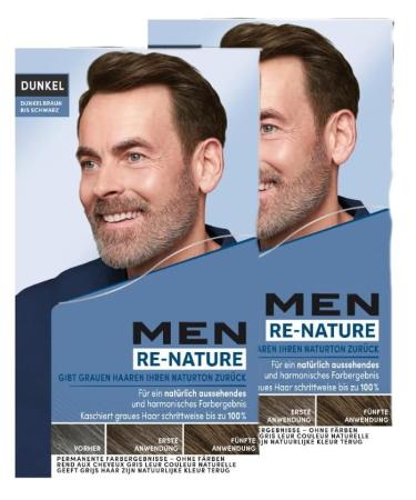 handle Men Perfect ReNature Mens Cream for men dark brown to black 2 x 145 ml restores natural hair color without dyeing hair and gently conceals gray hair 14500 ml 2er Pack