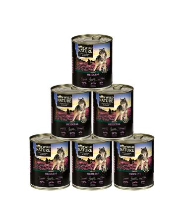 Dehner Wild Nature Dog Foot Heidetal wet food grain -free / sugar -free for adult dogs lamb 6 x 800 g can (4.8 kg) single adult rabbit 800 g (6 Pack)