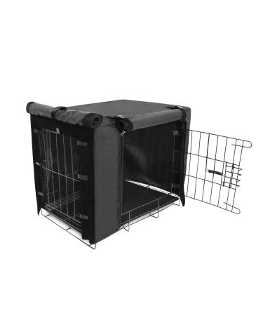 Dog Crate Cover Waterproof, Double Door for Large Pet Kennel Cover Universal Fit for 48 inches Wire Dog Crate, 48 x 30 x 33inch , Black 48"L x 30"W x 33"H