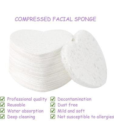 2024 Kojic Acid & Turmeric Cleansing Pads | Heart Shape Facial Sponges for Exfoliating & Makeup Removal (100PCS Purple) - International Shipping Available - Buy Online on GoSupps.com