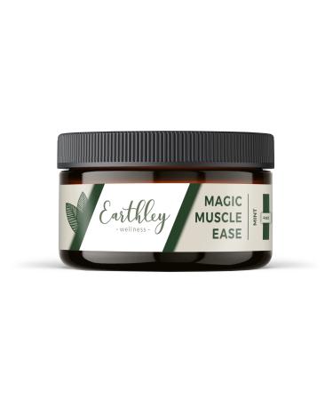 Earthley Wellness Magic Muscle Ease Relieve Pain Soothe Sore Muscles Naturally Olive Oil Arnica Flowers Mango Butter Kokum Butter Magnesium Chloride Flakes (4oz Mint)