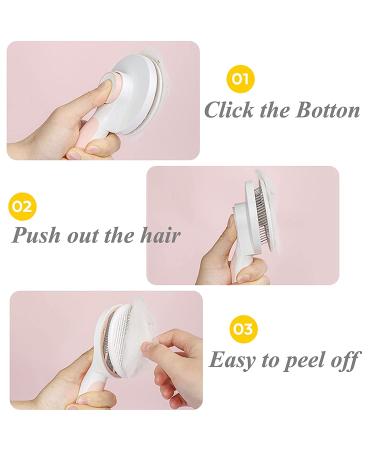 SimpleDot Self Cleaning Slicker Brush for Dogs and Cats - Pet Grooming Brush for Undercoat and Loose Hair Removal - Massages and Detangles - Suitable for All Hair Types - Pink - Buy Online on GoSupps.com