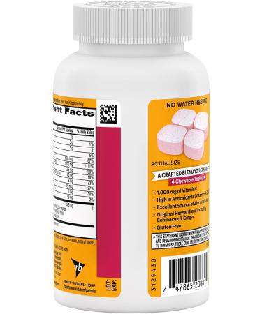 Airborne 1000mg Vitamin C + Zinc Immune Support Supplement Chewable Tablets Very Berry Flavor with Powerful Antioxidants Vitamins A C & E 116 Chewable Tablets (2 Pack) - Buy Online on GoSupps.com