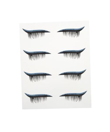HAPINARY 4 Pairs False Eyelashes Eye Makeup Sticker Blue Tape Adhesive Man Liquid Eyeliner Halloween Plastic 1 count (Pack of 1) Blue