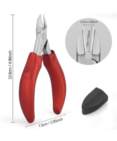 VOGARB Toenail Clippers for Thick Nails Innovative Curved Sharp Blade Heavy Duty Toe Nail Nippers for Men Adults Seniors Comfort Handle (Wine-red Single) Wine-red Single - Buy Online on GoSupps.com
