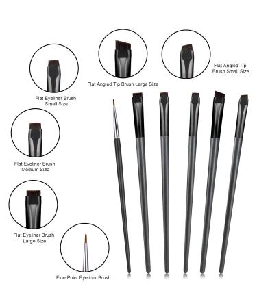 Acavado 6-Piece Angled Eyeliner Brush Set | Ultra Fine Makeup Brushes for Eyeliner, Eyebrows, and Eye Shadow Beauty Cosmetic Tools for Women and Girls - Buy Online on GoSupps.com