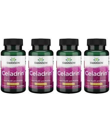 Swanson Celadrin - Esterified Fatty Acid Blend Promoting Joint Flexibility Mobility and Overall Joint Support - (90 Softgels 350mg Each) (4 Pack)