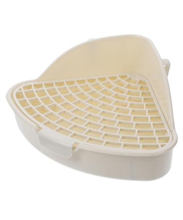 HANABASS Box Rabbit Toilet Hamster Bathroom Medium Potty for Rabbits Hamsters Bunny Litter Cage Plastic White 25X19X10CM White