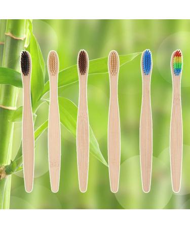 12 Pcs Biodegradable Bamboo Charcoal Toothbrushes - Eco-Friendly & Natural with Soft Bristles (Multi-color) - Buy Online on GoSupps.com