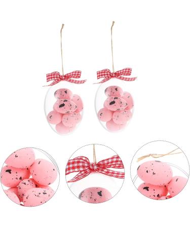 Alipis 2pcs Easter Eggs Hanging Easter Egg Ornament Easter Party Egg Decoration Easter Party Decorations Plastic Hamper Hanging Egg Decor Easter Party Hanging Decor Spot Props Foam Pink 8x5.7cm - Buy Online on GoSupps.com
