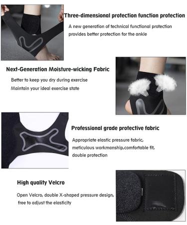 REHABA Adjustable Ankle Brace for Sprained Ankles - 1 Pair Compression Straps - Professional Volleyball Support - Men & Women (Large, Black) - Buy Online on GoSupps.com