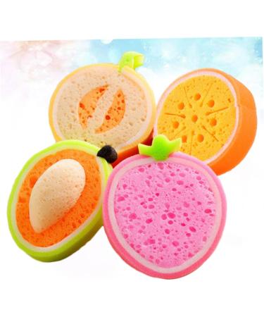 FRCOLOR 12 Pcs Soft Exfoliating Sponge Loofahs - Bath Pouf Scrubber for Cleaning & Shower - Earth Tones Fruit Shaped Sponges for Kids - Buy Online on GoSupps.com