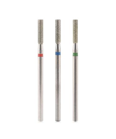KADS 3Pcs Diamond Cuticle Nail Drill Bits Nail Cuticle Remove Drill Bits Set 3/32'' for Electric Machine Nail File Gel Polishing Head (3 Pcs Tungsten Stell Barrel Shape Bits)