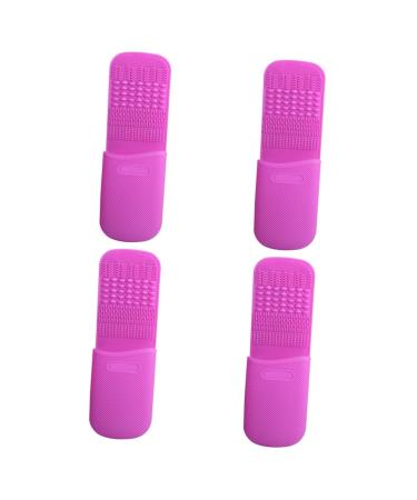 FRCOLOR 4 Pieces Makeup Brush Pad Foldable Brush Cleaner Brush Cleaning Tool Makeup Brush Mat for Brush Cleaning Makeup Tool Cleaning Accessories Multifunctional Wash Pad