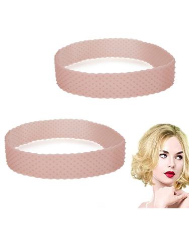 Sibba 2Pcs Non-slip Wig Grip Band Wig Fix Silicone Band Adjustable Wig Grip Headband for Women Girl Sweatproof Wig Band Seamless Sports Yoga Wig Hairband (Light brown)