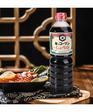 Kikkoman Koikuchi Shoyu Japanese Soy Sauce (GMO-free) 1 Litre (Pack of 1) - Buy Online on GoSupps.com