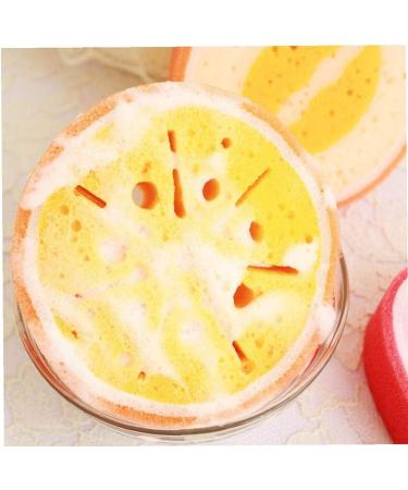 AMOYER 3 Pcs Cartoon Bath Sponge Set | Fruit Shape Cleaning Sponges for Kids & Adults | Fun Bathroom Accessories - Buy Online on GoSupps.com