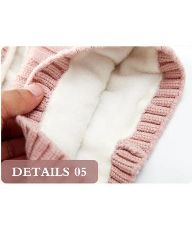 Baby Balaclava Kids Winter Hat Scarf with Double Pom Pom Design - C-Pink - Buy Online on GoSupps.com