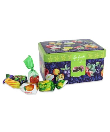 ANTICO CAFFE' NOVECENTO Barnier | Mixed Fruit Candy | Canned Fruit Filled Candy | Stuffed Mixed Fruit Candy Container | Fruit Candy - 100 Gr