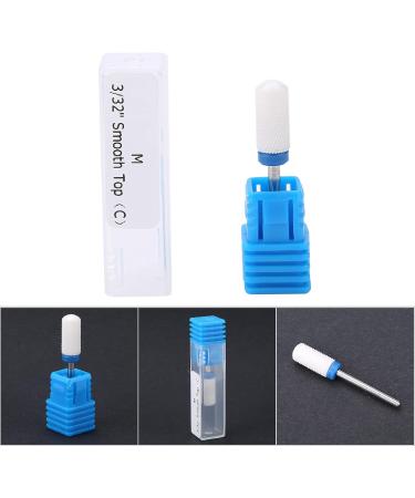Ceramic Nail Drill Bit Nail Drill Bits Nail Supplies Ceramic Cylinder Shape Grinding Head Nail Art Tools for Manicure Pedicure Home Salon (Round bald head M) - Buy Online on GoSupps.com