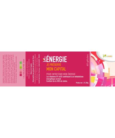 Vita NERGIE SOD de melon Compl ment alimentaire pour garder la forme et r duire la fatigue Energie et vitalit protection contre le stress oxydatif Vitamines B1 et B2 60 G lules - Buy Online on GoSupps.com