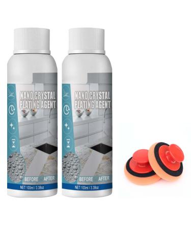 Stone Nano Crystal-Plating Agent Stone Ceramic Polishing Nano Coating Crystal Plating Scratch Repair Agent for Marble (2pcs)